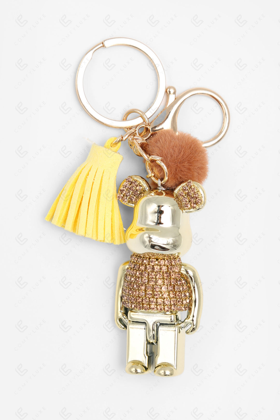 TEDDY BEAR KEYCHAIN/BAG CHARM GOLD KEYCHAINS