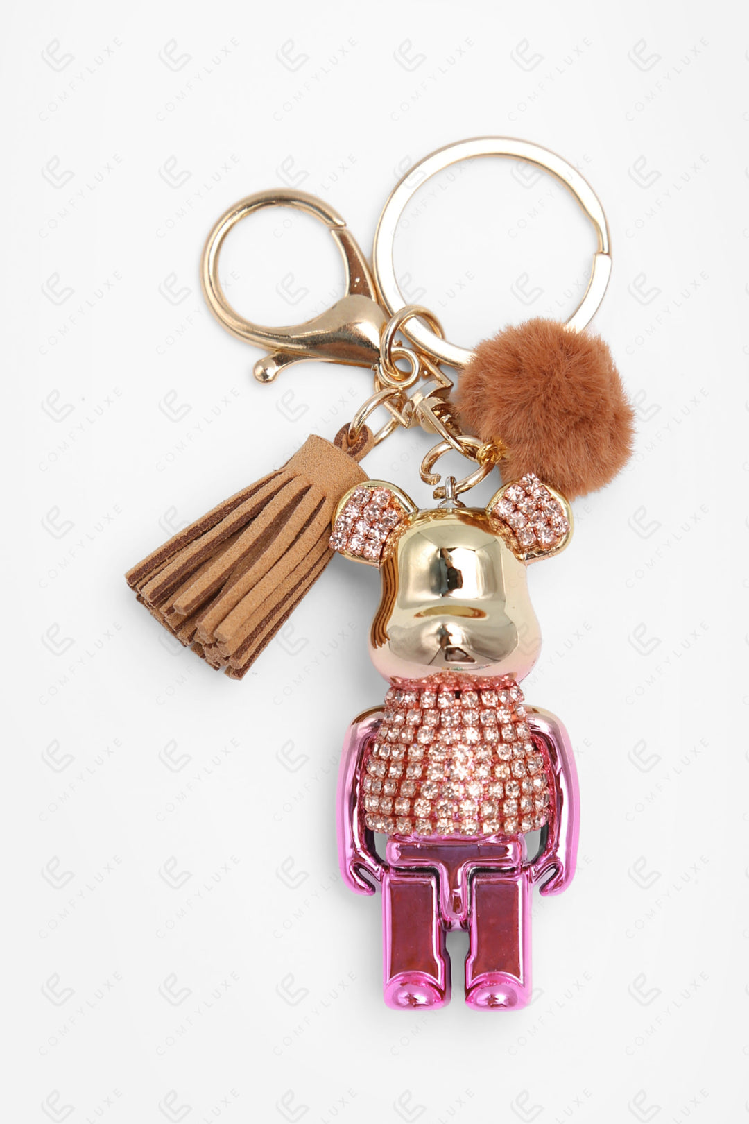 TEDDY BEAR KEYCHAIN/BAG CHARM PINK KEYCHAINS