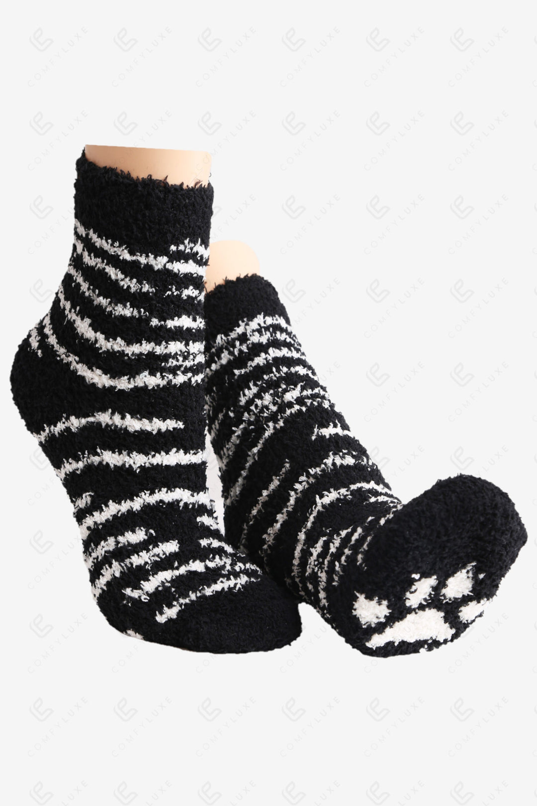 TIGER &amp; PAW PRINT PATTERN MINI-CREW SOCK SOCKS