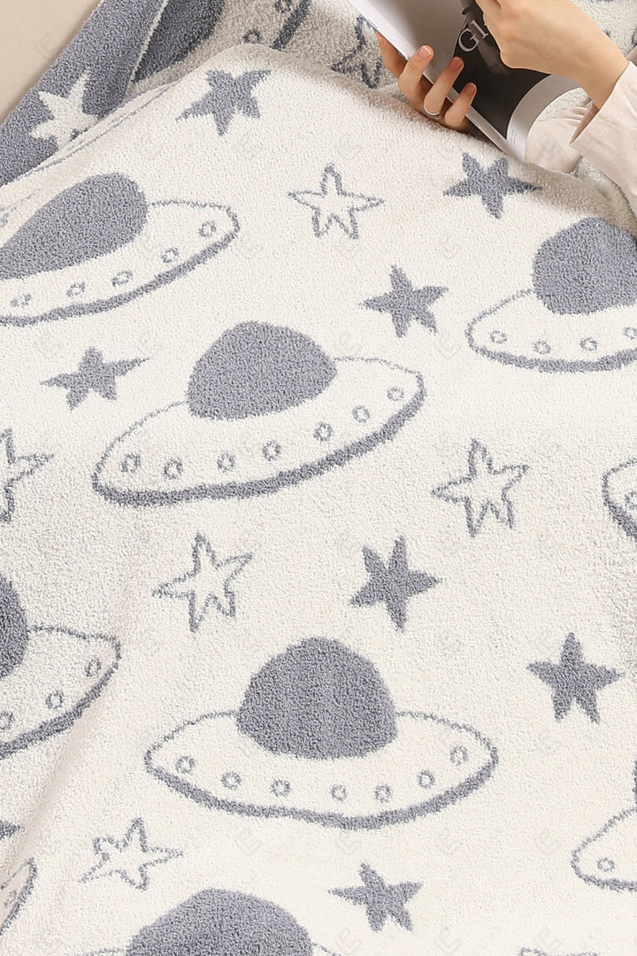UFO &amp; STAR PATTERN THROW BLANKET UFO THROW BLANKETS