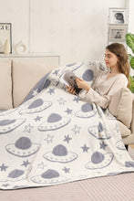 Load image into Gallery viewer, UFO &amp; STAR PATTERN THROW BLANKET UFO THROW BLANKETS

