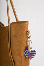 Load image into Gallery viewer, USA FLAG &amp; HEART KEYCHAIN/BAG CHARM FLAG KEYCHAINS
