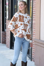 Load image into Gallery viewer, WESTERN PATTERN SWEATER BROWN APPAREL
