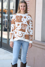 Load image into Gallery viewer, WESTERN PATTERN SWEATER BROWN APPAREL
