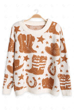 Load image into Gallery viewer, WESTERN PATTERN SWEATER BROWN APPAREL
