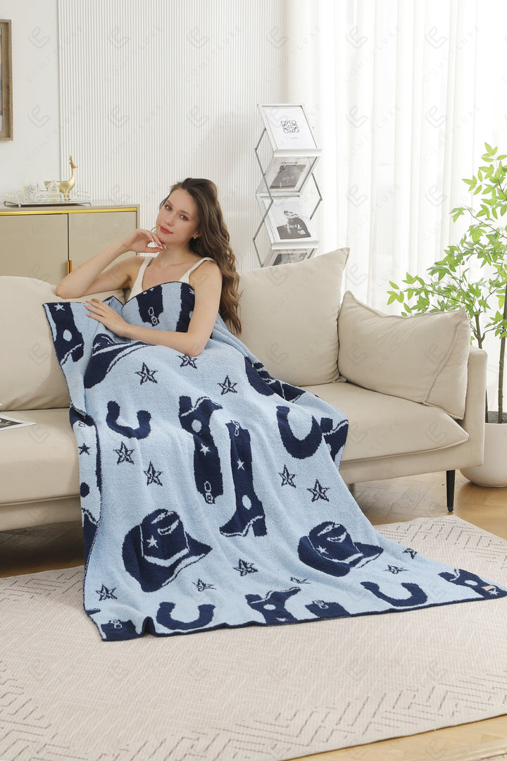 Jcl4322 Navy Throw Blankets